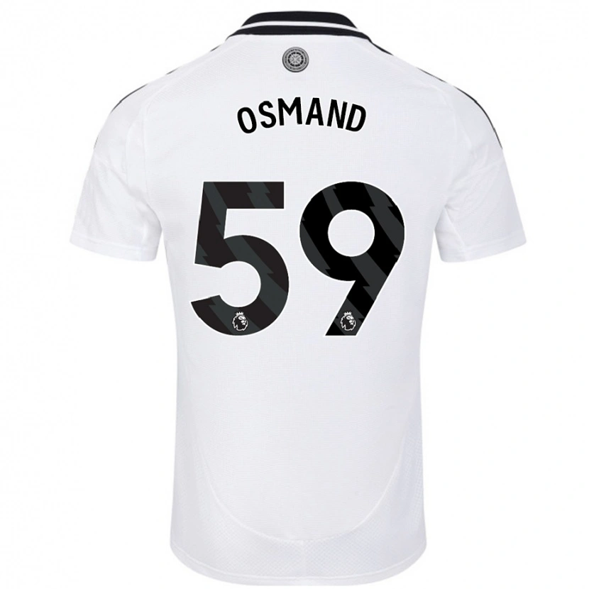 Danxen Mænd Callum Osmand #59 Hvid Hjemmebane Spillertrøjer 2024/25 Trøje T-Shirt