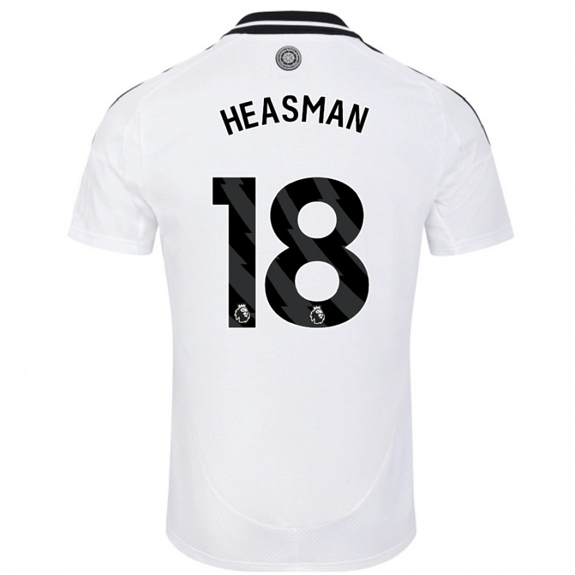 Danxen Mænd Georgia Heasman #18 Hvid Hjemmebane Spillertrøjer 2024/25 Trøje T-Shirt