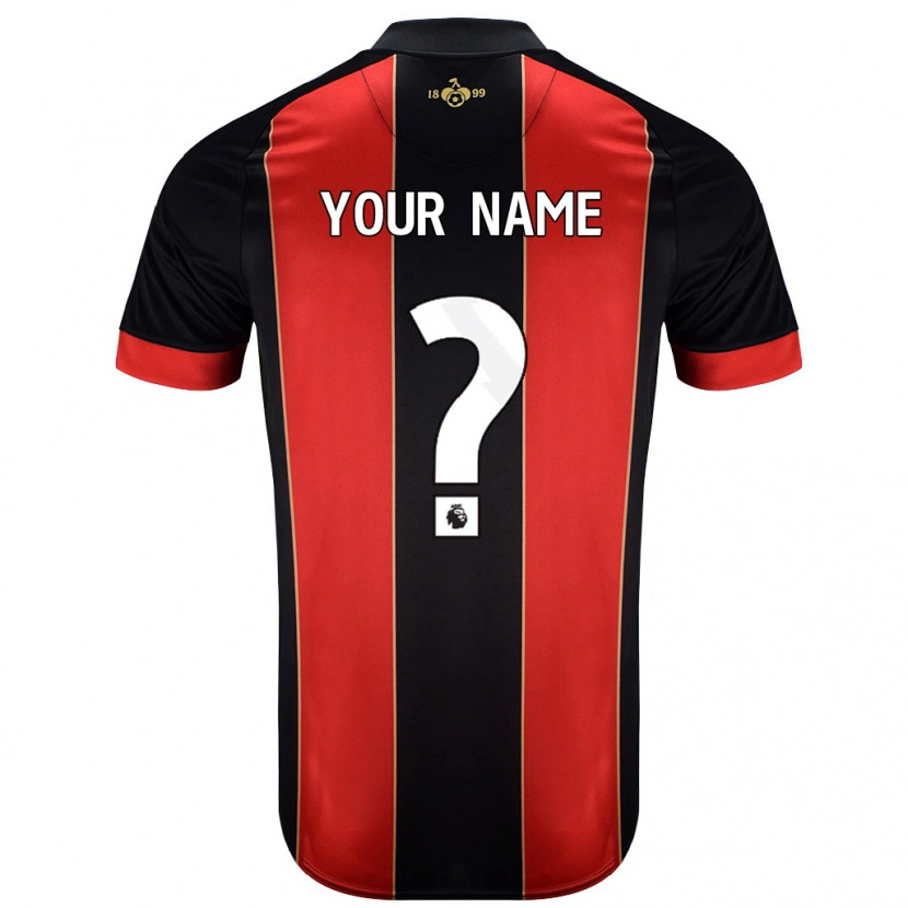 Danxen Mænd Dit Navn #0 Rød Sort Hjemmebane Spillertrøjer 2024/25 Trøje T-Shirt