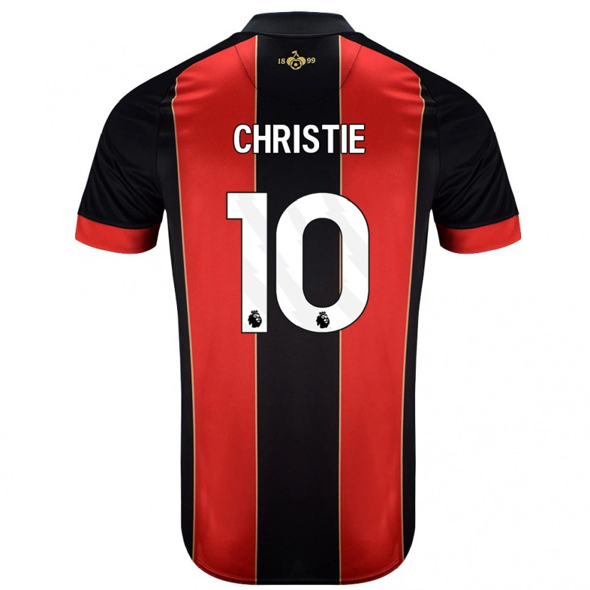 Danxen Mænd Ryan Christie #10 Rød Sort Hjemmebane Spillertrøjer 2024/25 Trøje T-Shirt