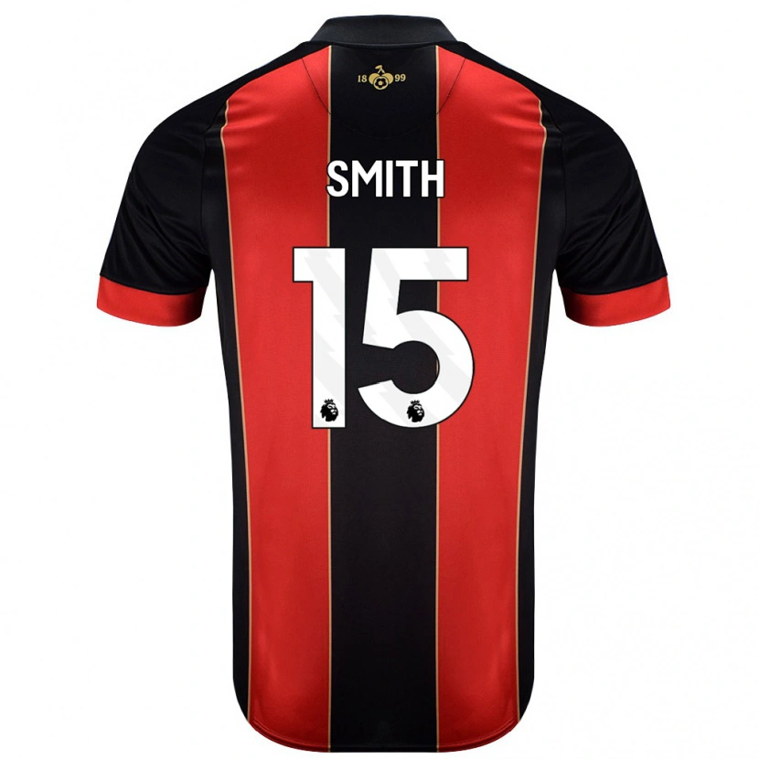 Danxen Mænd Adam Smith #15 Rød Sort Hjemmebane Spillertrøjer 2024/25 Trøje T-Shirt