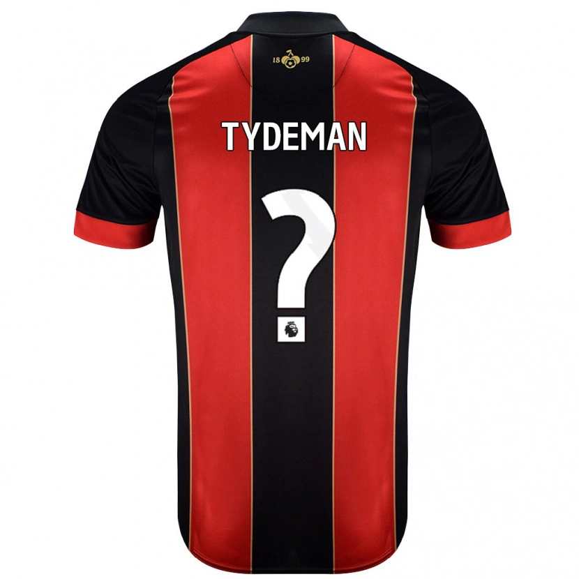 Danxen Mænd Kian Tydeman #0 Rød Sort Hjemmebane Spillertrøjer 2024/25 Trøje T-Shirt
