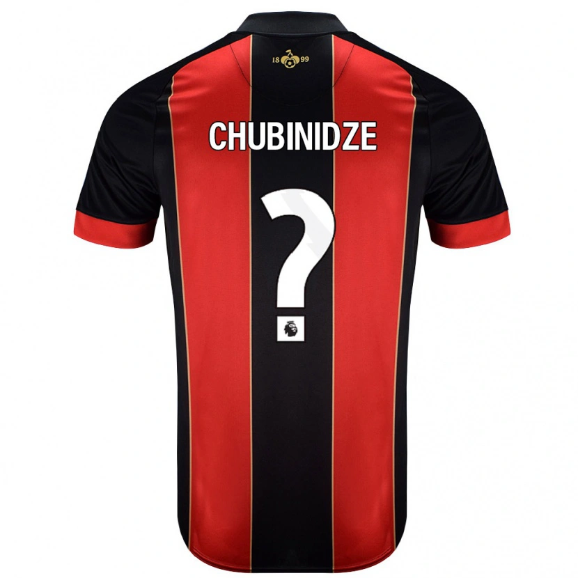 Danxen Mænd George Chubinidze #0 Rød Sort Hjemmebane Spillertrøjer 2024/25 Trøje T-Shirt