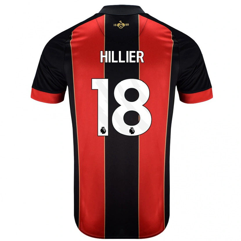 Danxen Mænd Gemma Hillier #18 Rød Sort Hjemmebane Spillertrøjer 2024/25 Trøje T-Shirt