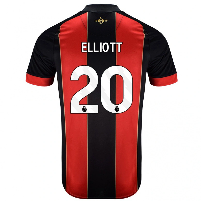 Danxen Mænd Kaitlyn Elliott #20 Rød Sort Hjemmebane Spillertrøjer 2024/25 Trøje T-Shirt