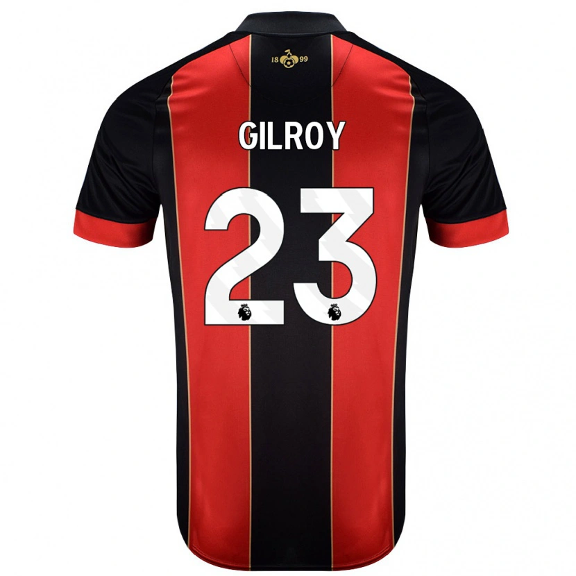 Danxen Mænd Chloe Gilroy #23 Rød Sort Hjemmebane Spillertrøjer 2024/25 Trøje T-Shirt