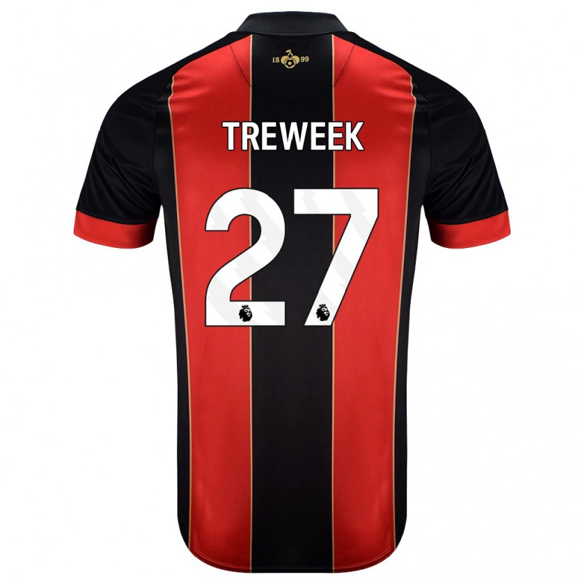 Danxen Mænd Amber Treweek #27 Rød Sort Hjemmebane Spillertrøjer 2024/25 Trøje T-Shirt