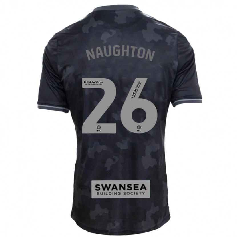 Danxen Mænd Kyle Naughton #26 Sort Udebane Spillertrøjer 2024/25 Trøje T-Shirt