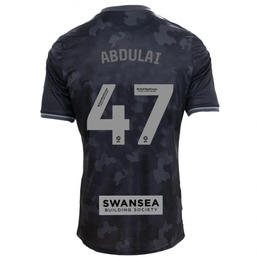 Danxen Mænd Azeem Abdulai #47 Sort Udebane Spillertrøjer 2024/25 Trøje T-Shirt