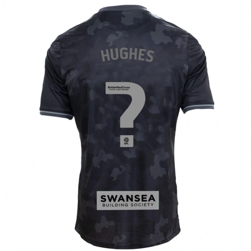 Danxen Mænd Ben Hughes #0 Sort Udebane Spillertrøjer 2024/25 Trøje T-Shirt