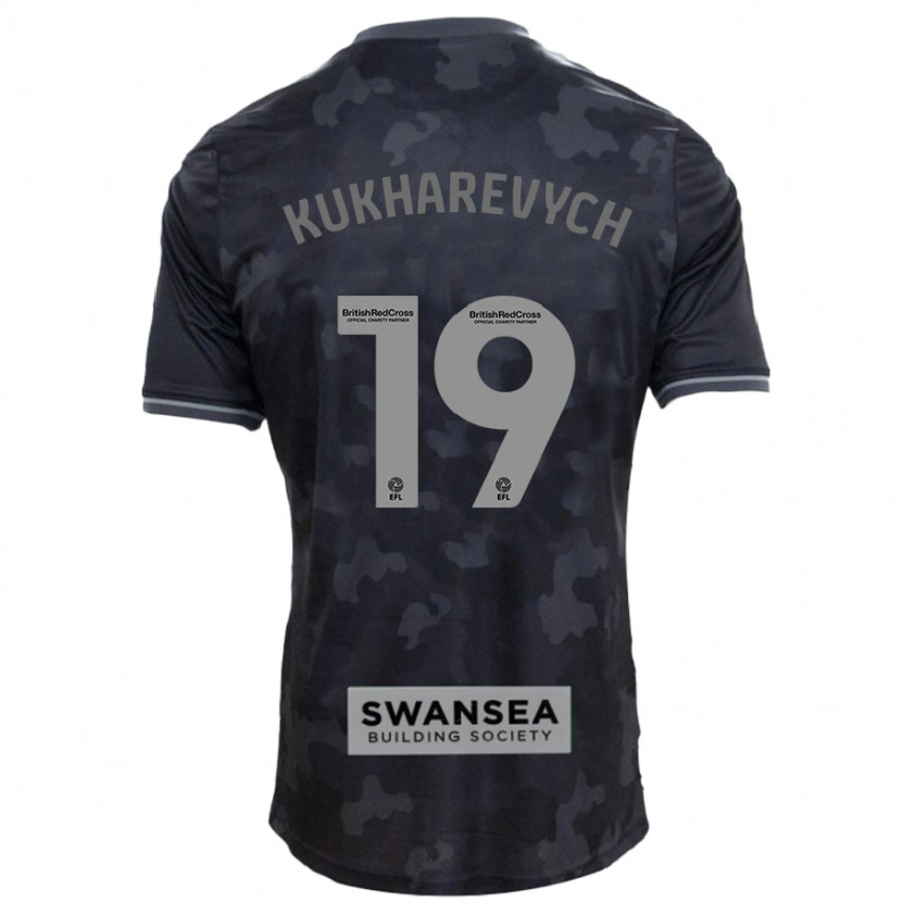 Danxen Mænd Mykola Kukharevych #19 Sort Udebane Spillertrøjer 2024/25 Trøje T-Shirt