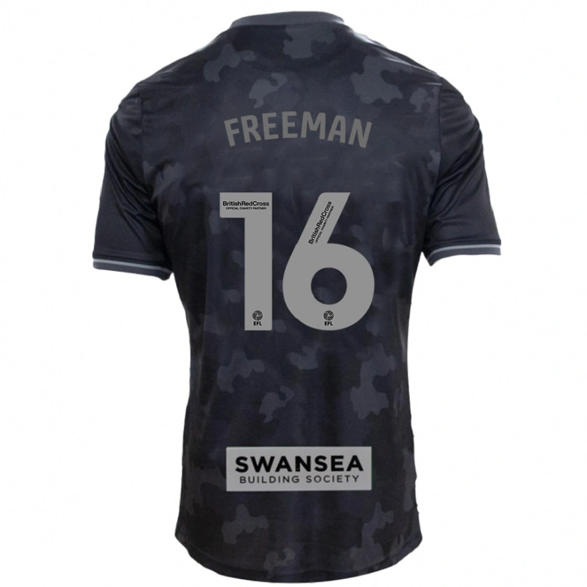 Danxen Mænd Emily Freeman #16 Sort Udebane Spillertrøjer 2024/25 Trøje T-Shirt