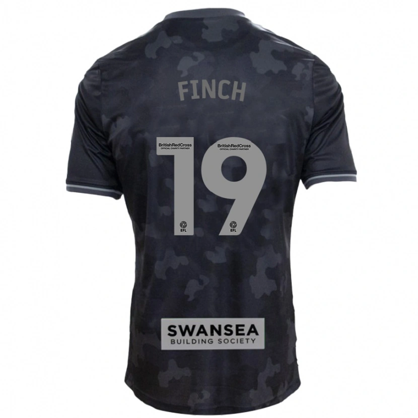 Danxen Mænd Lucy Finch #19 Sort Udebane Spillertrøjer 2024/25 Trøje T-Shirt