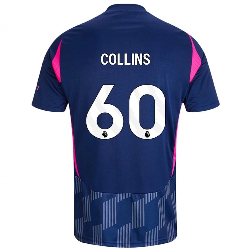 Danxen Mænd Sam Collins #60 Kongeblå Pink Udebane Spillertrøjer 2024/25 Trøje T-Shirt