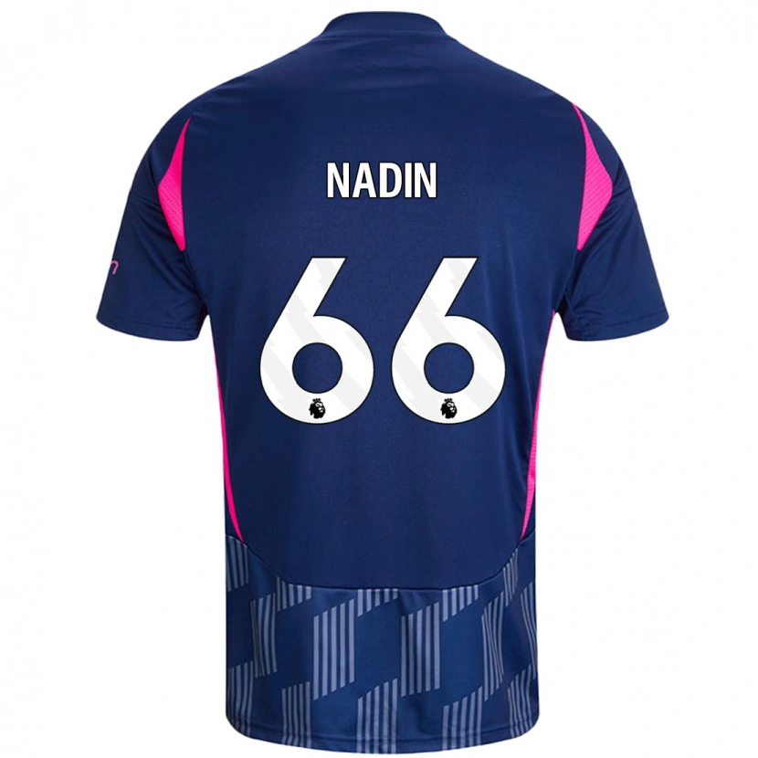 Danxen Mænd Jack Nadin #66 Kongeblå Pink Udebane Spillertrøjer 2024/25 Trøje T-Shirt