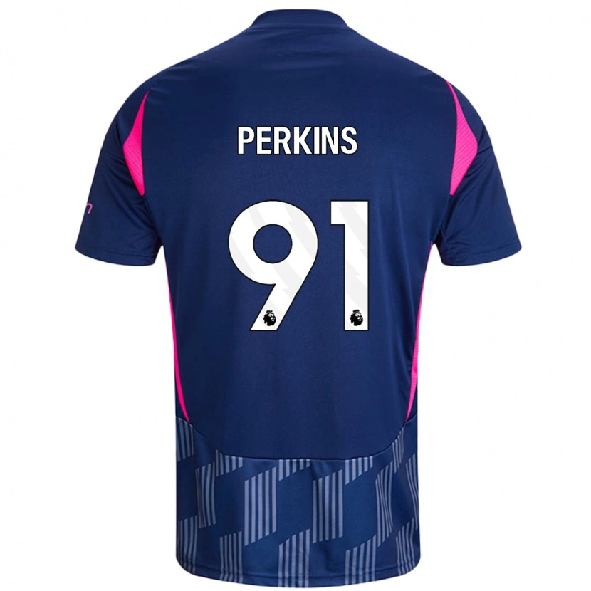 Danxen Mænd Jack Perkins #91 Kongeblå Pink Udebane Spillertrøjer 2024/25 Trøje T-Shirt