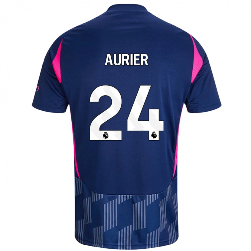 Danxen Mænd Serge Aurier #24 Kongeblå Pink Udebane Spillertrøjer 2024/25 Trøje T-Shirt