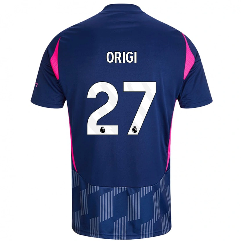 Danxen Mænd Divock Origi #27 Kongeblå Pink Udebane Spillertrøjer 2024/25 Trøje T-Shirt