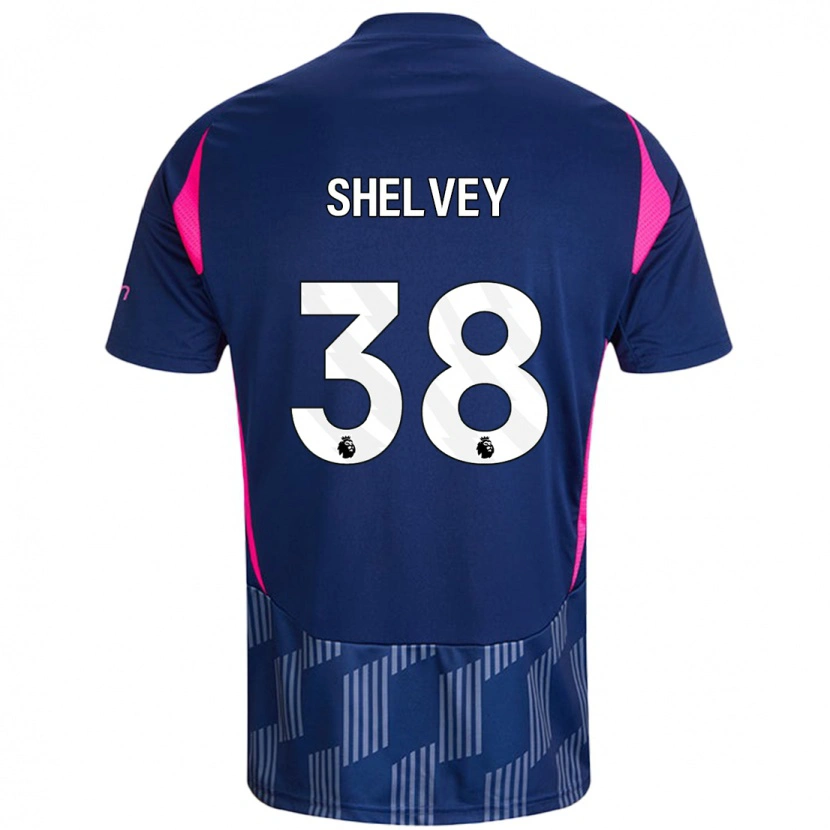 Danxen Mænd George Shelvey #38 Kongeblå Pink Udebane Spillertrøjer 2024/25 Trøje T-Shirt