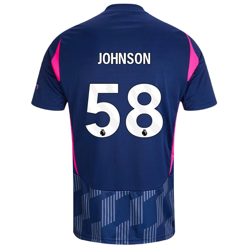 Danxen Mænd Pharrell Johnson #58 Kongeblå Pink Udebane Spillertrøjer 2024/25 Trøje T-Shirt