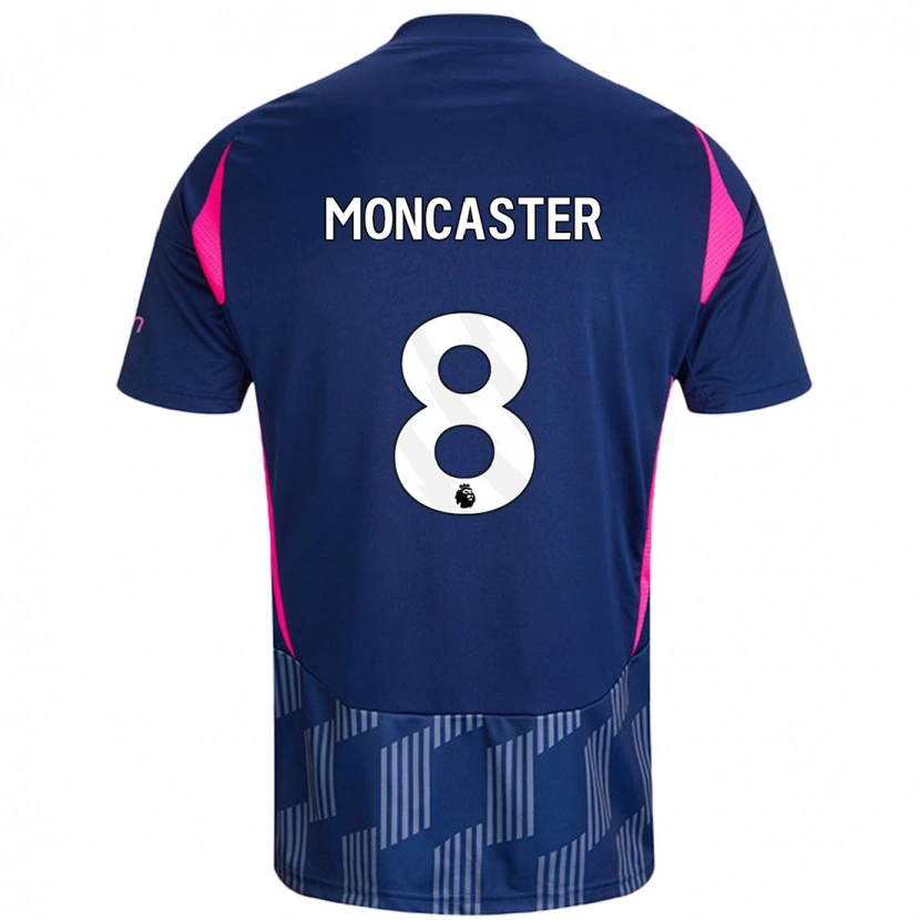 Danxen Mænd Mai Moncaster #8 Kongeblå Pink Udebane Spillertrøjer 2024/25 Trøje T-Shirt