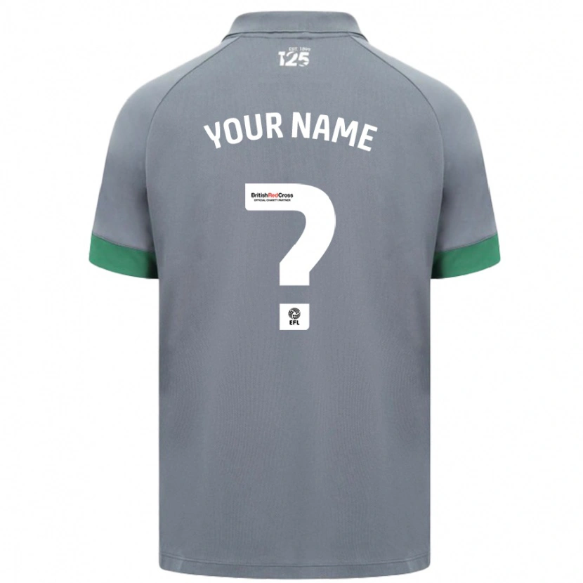 Danxen Mænd Dit Navn #0 Mørkegrå Udebane Spillertrøjer 2024/25 Trøje T-Shirt
