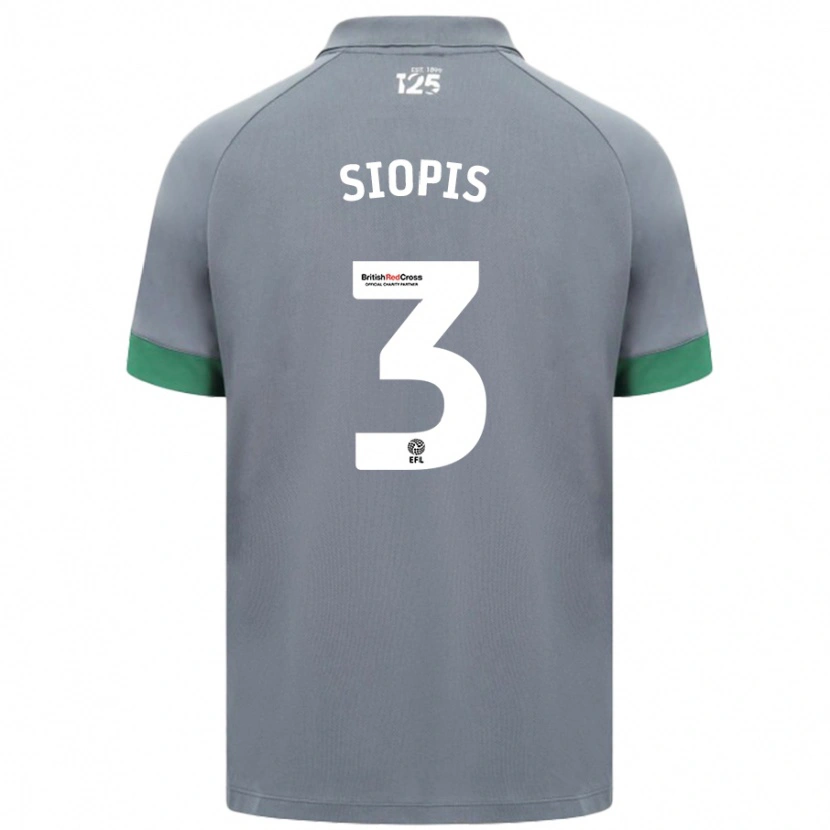 Danxen Mænd Manolis Siopis #3 Mørkegrå Udebane Spillertrøjer 2024/25 Trøje T-Shirt