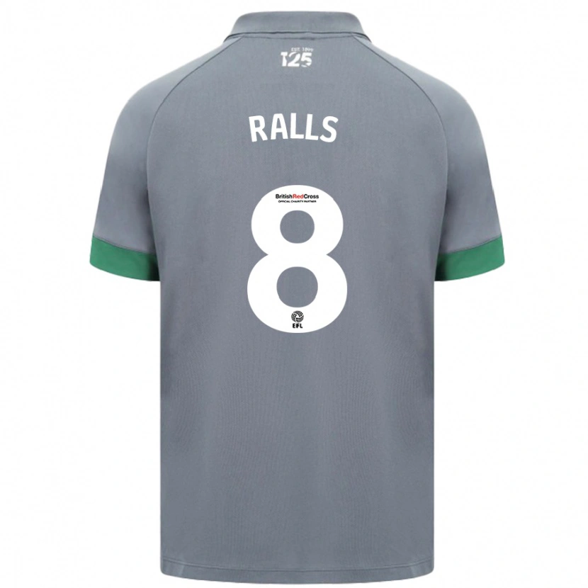 Danxen Mænd Joe Ralls #8 Mørkegrå Udebane Spillertrøjer 2024/25 Trøje T-Shirt
