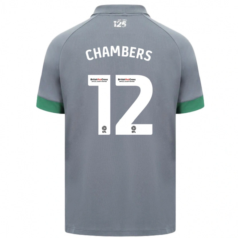 Danxen Mænd Calum Chambers #12 Mørkegrå Udebane Spillertrøjer 2024/25 Trøje T-Shirt