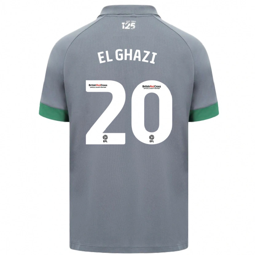 Danxen Mænd Anwar El Ghazi #20 Mørkegrå Udebane Spillertrøjer 2024/25 Trøje T-Shirt