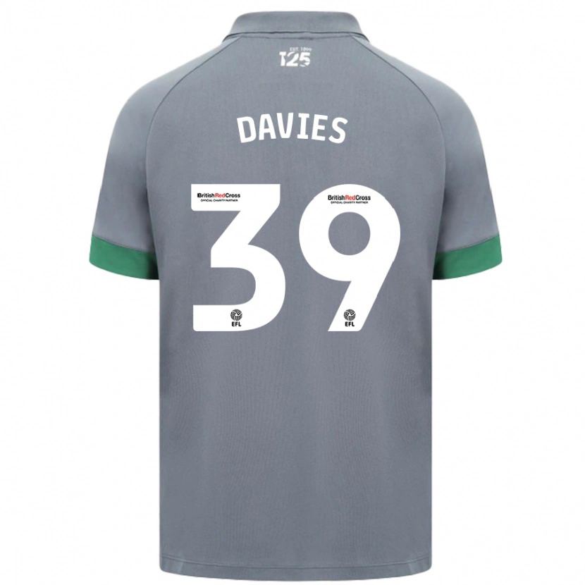 Danxen Mænd Isaak Davies #39 Mørkegrå Udebane Spillertrøjer 2024/25 Trøje T-Shirt
