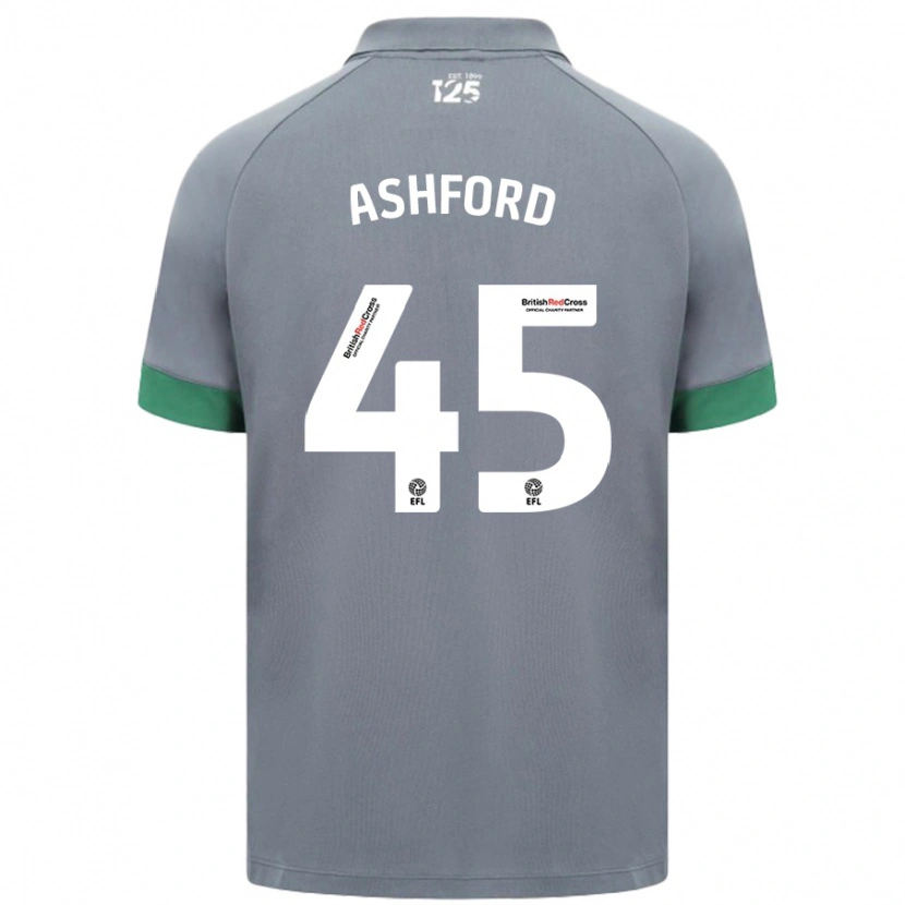 Danxen Mænd Cian Ashford #45 Mørkegrå Udebane Spillertrøjer 2024/25 Trøje T-Shirt
