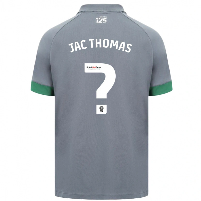 Danxen Mænd Jac Thomas #0 Mørkegrå Udebane Spillertrøjer 2024/25 Trøje T-Shirt