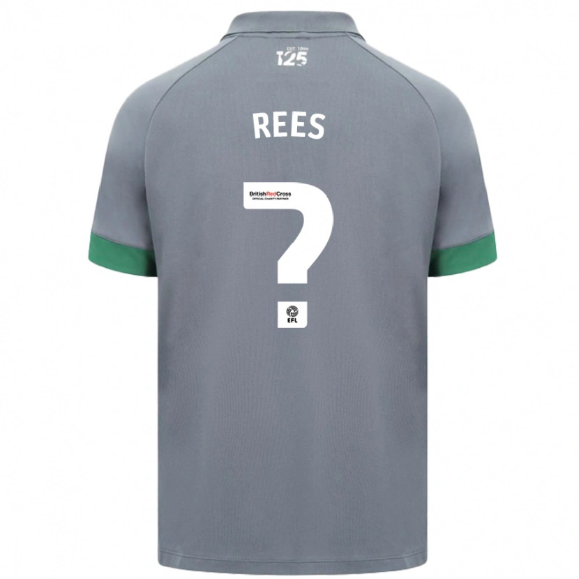 Danxen Mænd Osian Rees #0 Mørkegrå Udebane Spillertrøjer 2024/25 Trøje T-Shirt