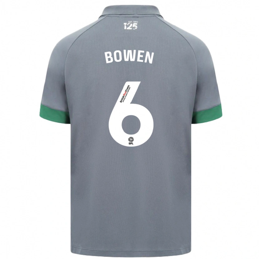 Danxen Mænd Megan Bowen #6 Mørkegrå Udebane Spillertrøjer 2024/25 Trøje T-Shirt