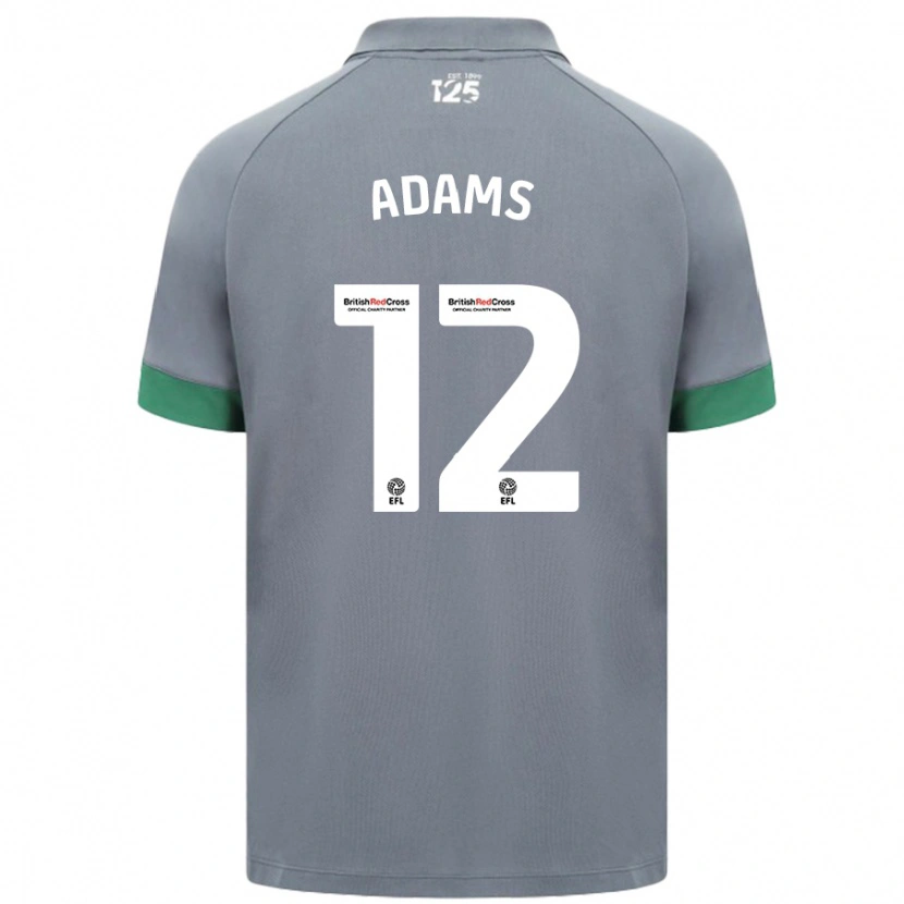 Danxen Mænd Kelly Adams #12 Mørkegrå Udebane Spillertrøjer 2024/25 Trøje T-Shirt