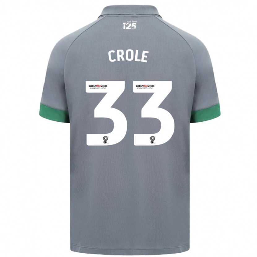 Danxen Mænd James Crole #33 Mørkegrå Udebane Spillertrøjer 2024/25 Trøje T-Shirt