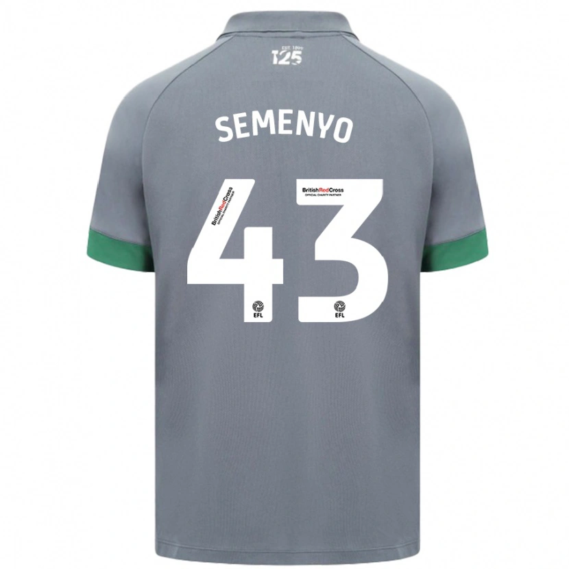Danxen Mænd Jai Semenyo #43 Mørkegrå Udebane Spillertrøjer 2024/25 Trøje T-Shirt