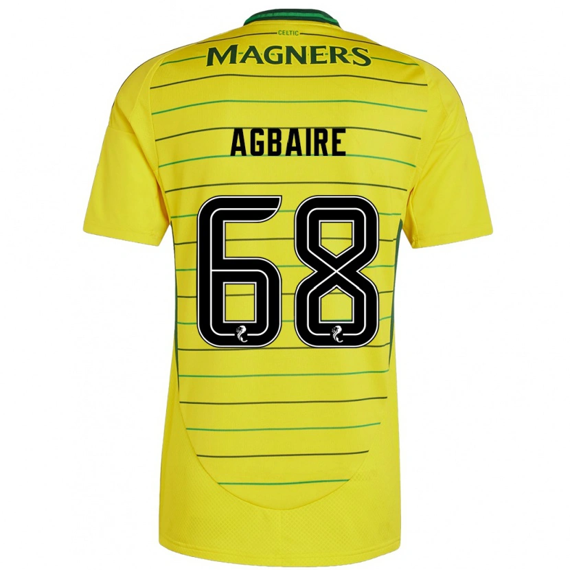 Danxen Mænd Lenny Agbaire #68 Gul Udebane Spillertrøjer 2024/25 Trøje T-Shirt