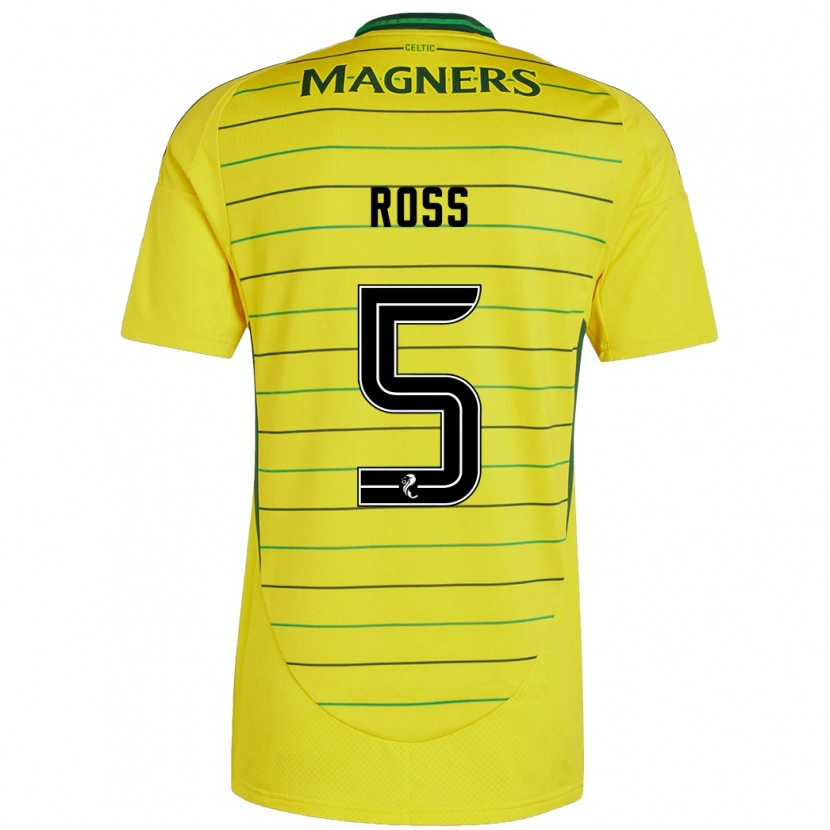 Danxen Mænd Natalie Ross #5 Gul Udebane Spillertrøjer 2024/25 Trøje T-Shirt