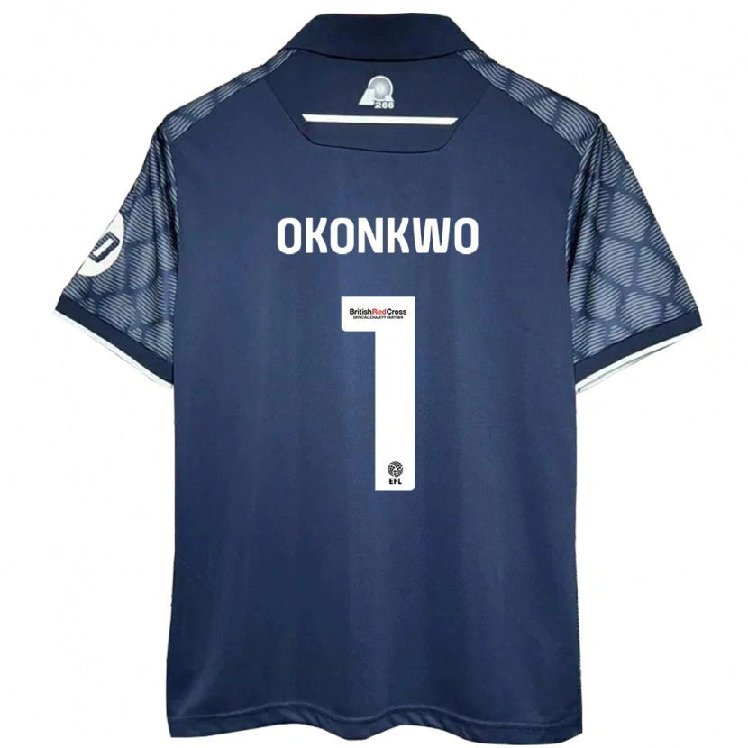 Danxen Mænd Arthur Okonkwo #1 Sort Udebane Spillertrøjer 2024/25 Trøje T-Shirt