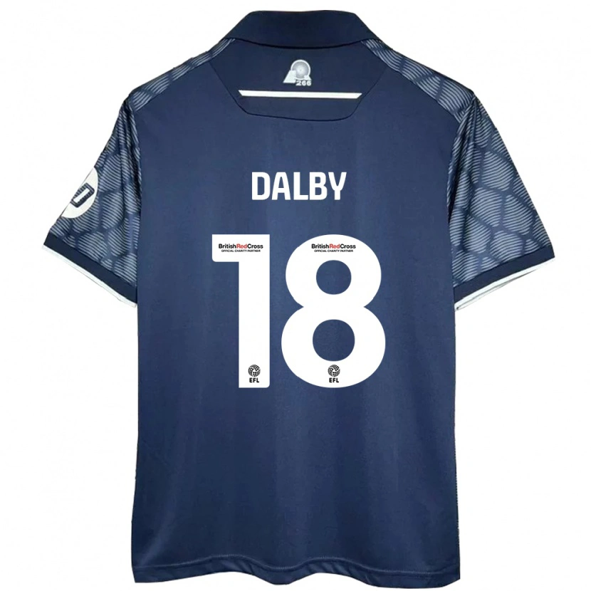 Danxen Mænd Sam Dalby #18 Sort Udebane Spillertrøjer 2024/25 Trøje T-Shirt