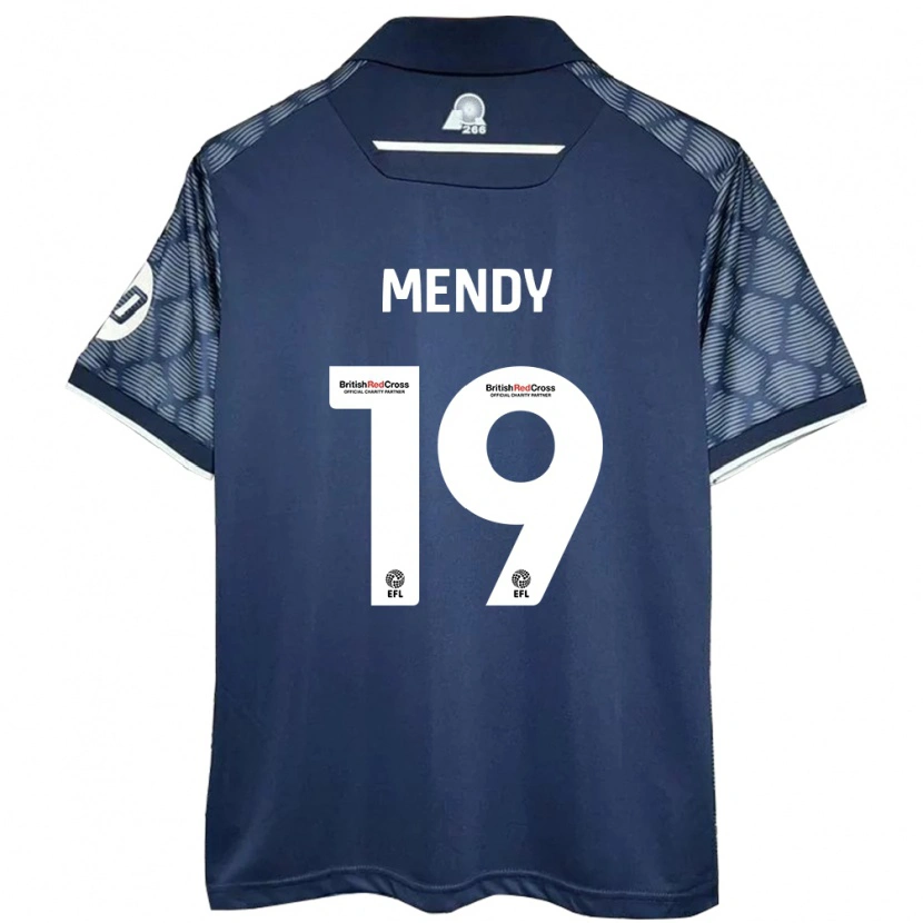 Danxen Mænd Jacob Mendy #19 Sort Udebane Spillertrøjer 2024/25 Trøje T-Shirt