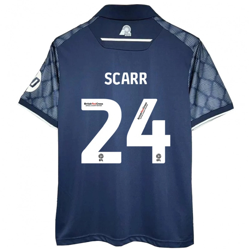 Danxen Mænd Dan Scarr #24 Sort Udebane Spillertrøjer 2024/25 Trøje T-Shirt