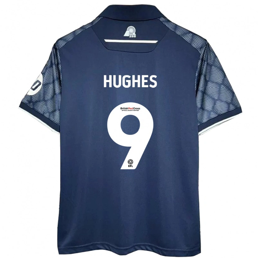 Danxen Mænd Rosie Hughes #9 Sort Udebane Spillertrøjer 2024/25 Trøje T-Shirt