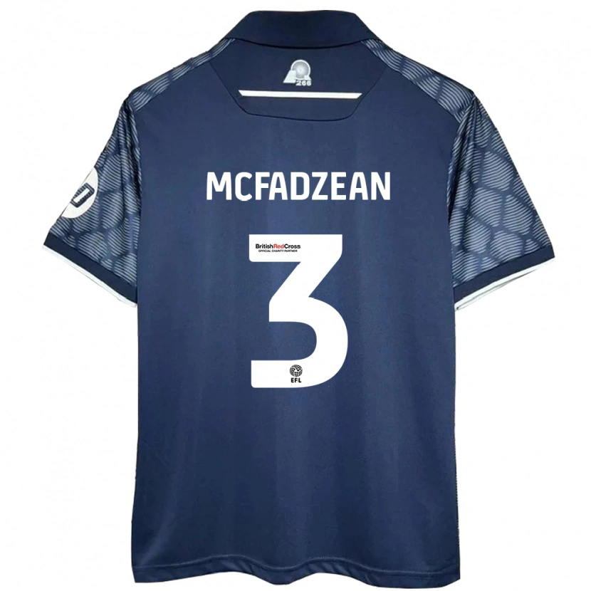 Danxen Mænd Callum Mcfadzean #3 Sort Udebane Spillertrøjer 2024/25 Trøje T-Shirt