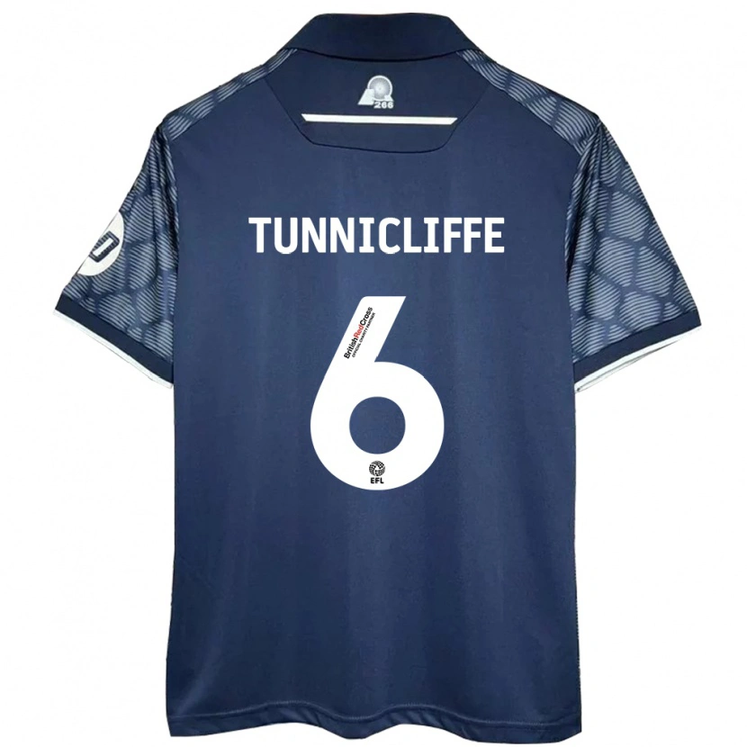 Danxen Mænd Jordan Tunnicliffe #6 Sort Udebane Spillertrøjer 2024/25 Trøje T-Shirt