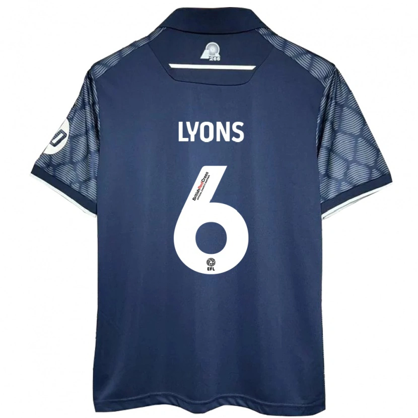 Danxen Mænd Lauryn Lyons #6 Sort Udebane Spillertrøjer 2024/25 Trøje T-Shirt