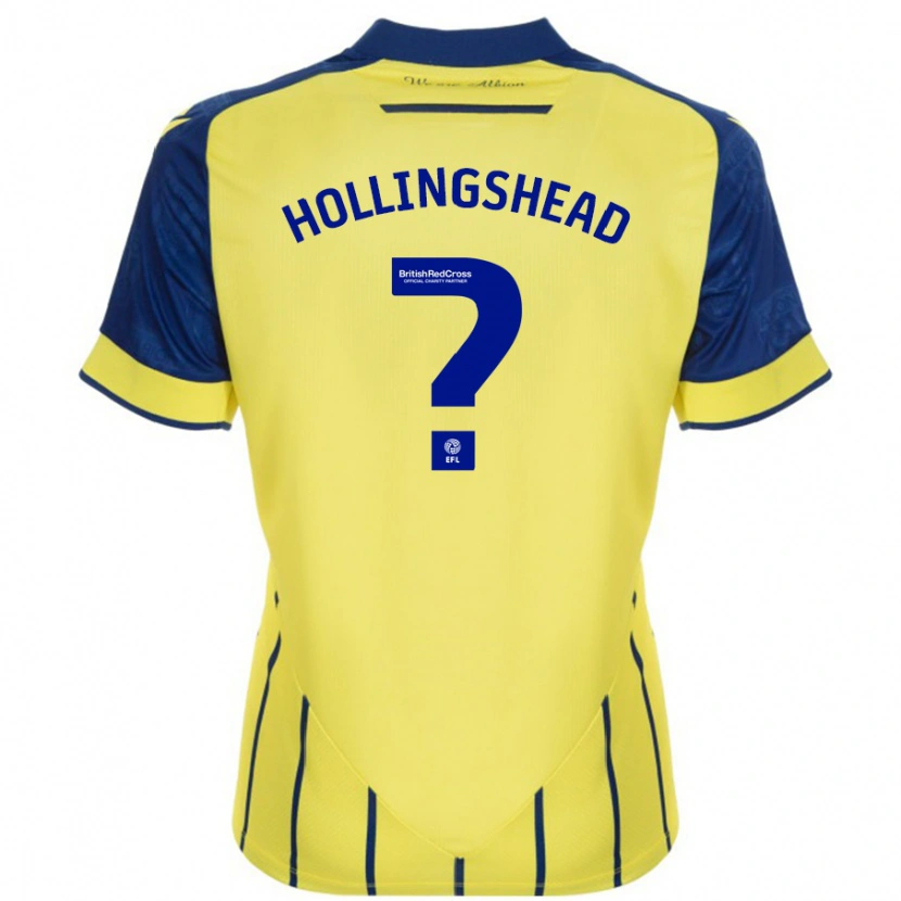 Danxen Mænd Ronnie Hollingshead #0 Gul Blå Udebane Spillertrøjer 2024/25 Trøje T-Shirt