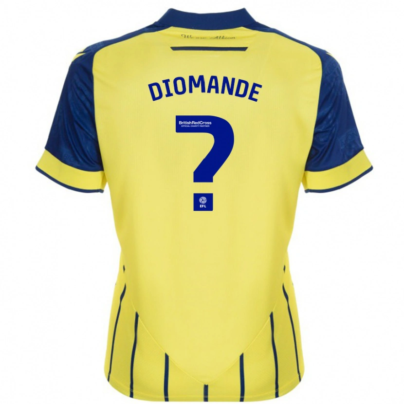 Danxen Mænd Muhamed Diomande #0 Gul Blå Udebane Spillertrøjer 2024/25 Trøje T-Shirt
